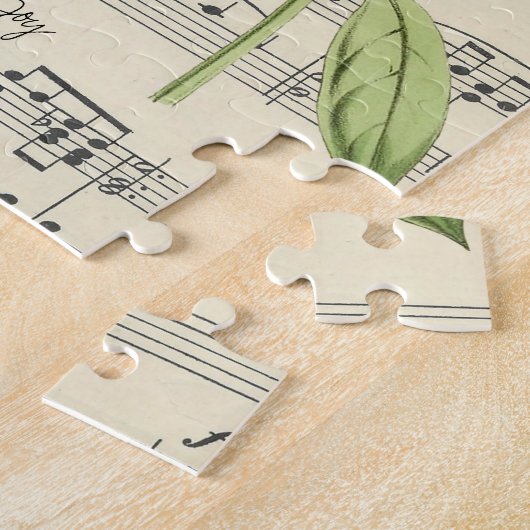 Kolibri auf Vintagem Musikblatt Puzzle (Seite)