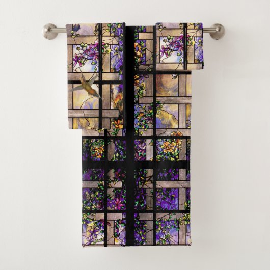 Kolibri-beflecktes Glas-Blumen-Bad-Tuch-Set Badhandtuch Set (Insitu)