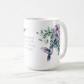 Kolibri-Blumen-Aquarell Kaffeetasse (VorderseiteRechts)