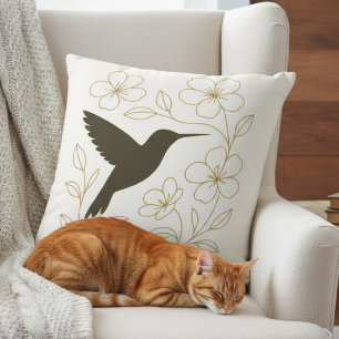 Kolibri-Blumen – Elegantes Geschenk für Mama Kissen