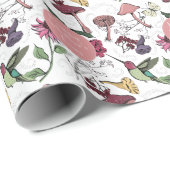 Kolibri Blumen Frohen Muttertag Geschenkpapier (Rolleneckpunkt)