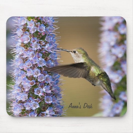 Kolibri-Blumen-Gewohnheit Mousepad (Vorne)