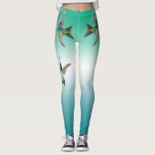 Kolibri-Blumen Ombre ganz über Druck-Leggings Leggings (Vorderseite)