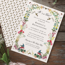 Kolibri-Blumen Vintage-Baby-Party