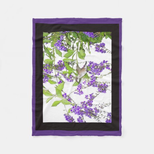 Kolibri-Blumen-Vogel-Tier-Fleece-Decke Fleecedecke (Vorderseite)