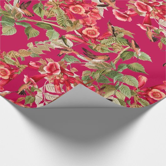 Kolibri-Blumengarten-Blumen-Verpackungs-Papier Geschenkpapier (Ecke)