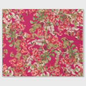 Kolibri-Blumengarten-Blumen-Verpackungs-Papier Geschenkpapier (Flach)