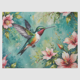 Kolibri-Blumenmuster Seidenpapier