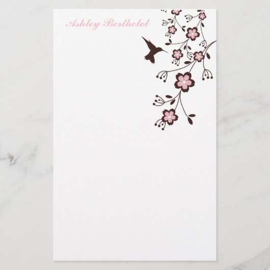 Kolibri Briefpapier (Vorderseite)