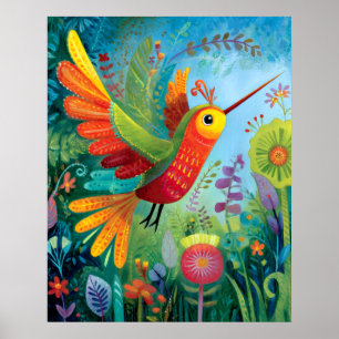 Kolibri-bunte Kunstwerke Poster