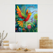 Kolibri-bunte Kunstwerke Poster (Küche)