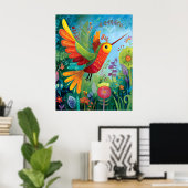Kolibri-bunte Kunstwerke Poster (Heimbüro)