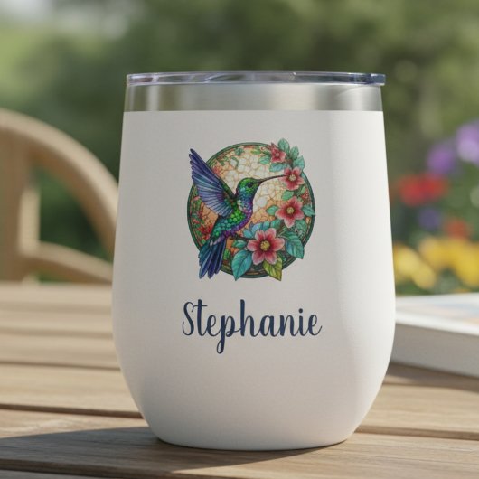 Kolibri-Buntglas-Blumengeschenk