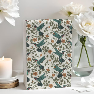 Kolibri-Decoupage Orange Blumen Vintage Weiß Seidenpapier