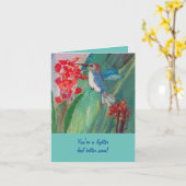 Kolibri, der auf Nektar füttert Karte (Gelbe Blume)