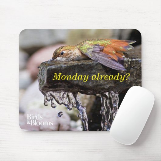 Kolibri, der in Wasser 2 legt Mousepad (Mit Mouse)