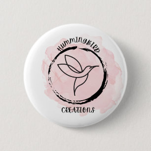 Kolibri-Design und Logo auf einem Knopf Button