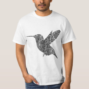 Kolibri-Druck mit Distressed-Effekt - Vintage Koli T-Shirt