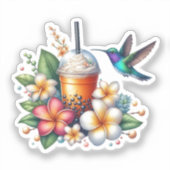 Kolibri & Eiskaffee Aufkleber (Vorderseite)