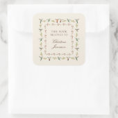 Kolibri-Exlibris Quadratischer Aufkleber (Tasche)