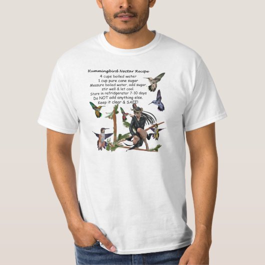 Kolibri-feenhaftes Königin-Nektar-Rezept T-Shirt (Vorderseite)
