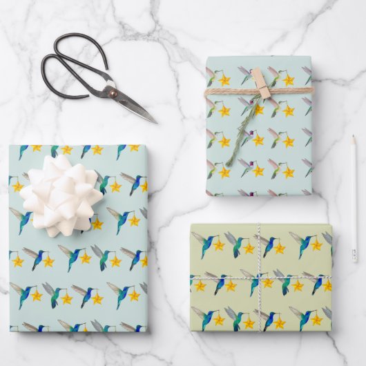 Kolibri-Feiertage Geschenkpapier Set (Vorderseite)