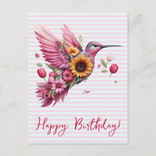 Kolibri fliegt Alles Gute zum Geburtstag Postkarte