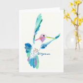 Kolibri-Flug-Kunst-Malerei-Karte Karte (Gelbe Blume)