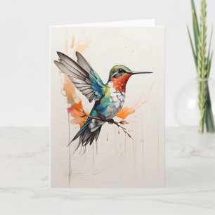 Kolibri-Flügel ausgebreitet Splash Art Blanko Karte