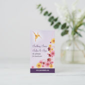 Kolibri-Gänseblümchen-Ästhetik-Salon Visitenkarte (Stehend Vorderseite)