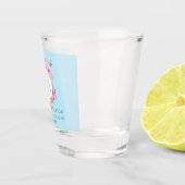 Kolibri-Garten-Monogramm Blau Schnapsglas (Rechts)