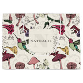 Kolibri-Garten-Monogramm Große Geschenktüte (Vorderseite)