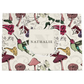 Kolibri-Garten-Monogramm Große Geschenktüte (Rückseite)