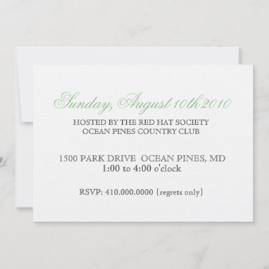 Kolibri-Garten-Party Einladung (Rückseite)