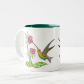 Kolibri-Garten Zweifarbige Tasse (Vorderseite Links)