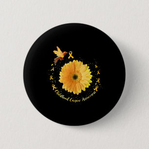 Kolibri Gelbe Sonnenblume Kindheit Krebs Auszeichn Button