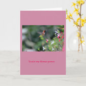 Kolibri-Grußkarte Karte (Gelbe Blume)