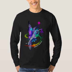Kolibri hält violettes Alzheimer-Band T-Shirt