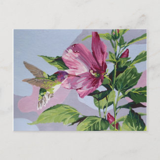 Kolibri handbemalt postkarte