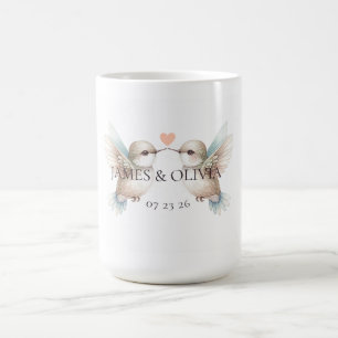 Kolibri-Herz Individuelle Hochzeit Brautpaar Kaffeetasse