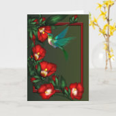 Kolibri-Hibiskus-Mitteilungskarten Karte (Gelbe Blume)