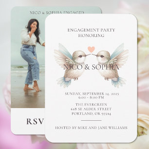 Kolibri-Hochzeitsankündigungs-Einladung zum Foto H Save The Date