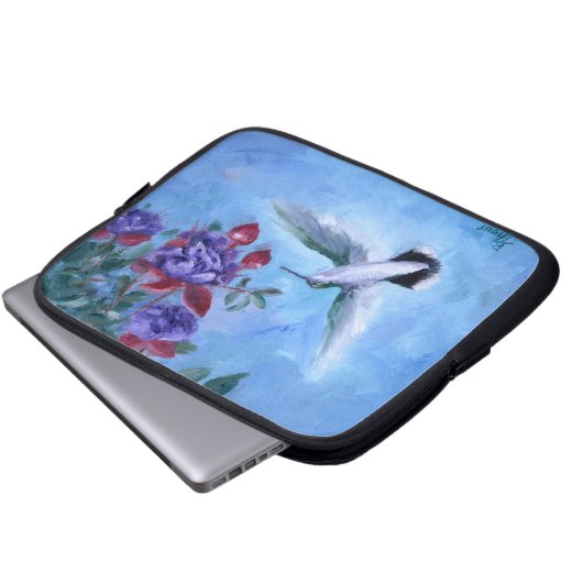 Kolibri-im Flug Laptop-Hülse Laptopschutzhülle (Vorne Knopf)