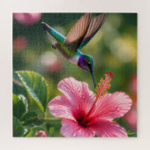 Kolibri in Blüte Puzzle (Horizontal)