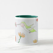 Kolibri in der Blumen-Tasse Tasse (Zentrum)