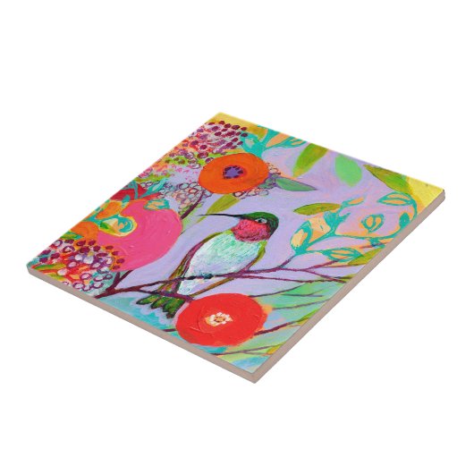 Kolibri in der rosa Fliese (Seite)