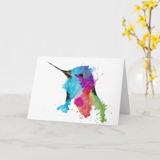 Kolibri Karte (Gelbe Blume)