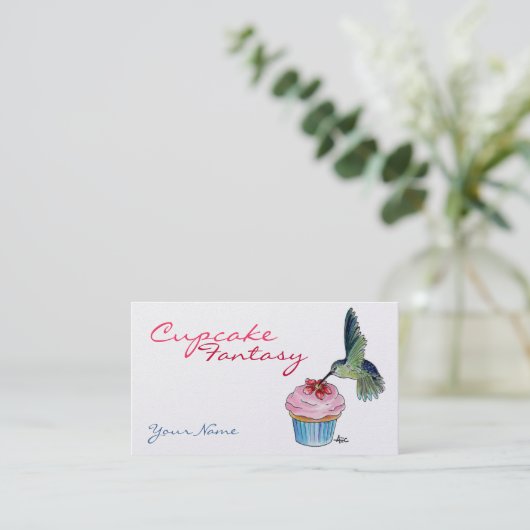 Kolibri-Kuchen-Gewohnheits-Visitenkarte Visitenkarte (Stehend Vorderseite)