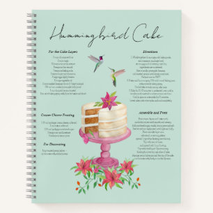 Kolibri-Kuchen-Rezept-Notizbuch Notizblock