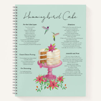 Kolibri-Kuchen-Rezept-Notizbuch Notizblock